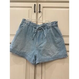 Madewell‎ Light Wash Denim Pull-On Paperbag Waist Shorts Blue Medium